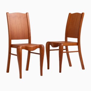 Wood Chairs by Philippe Starck for Driade, 1989, Set of 2-KQX-1773668