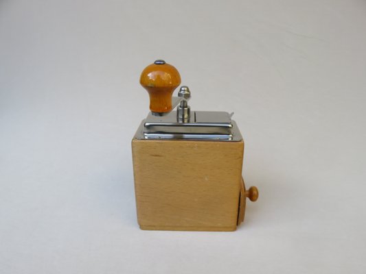 Wood & Chrome Coffee Grinder from C. A. Lehnartz, 1950s-EY-604765