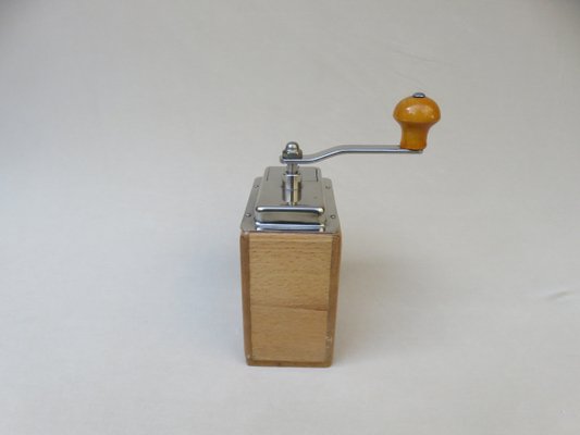 Wood & Chrome Coffee Grinder from C. A. Lehnartz, 1950s-EY-604765