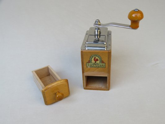 Wood & Chrome Coffee Grinder from C. A. Lehnartz, 1950s-EY-604765