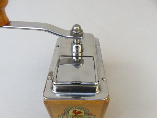 Wood & Chrome Coffee Grinder from C. A. Lehnartz, 1950s-EY-604765