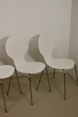 Wood & Chrome Dining Chairs, 1970s, Set of 4-OTF-1765172