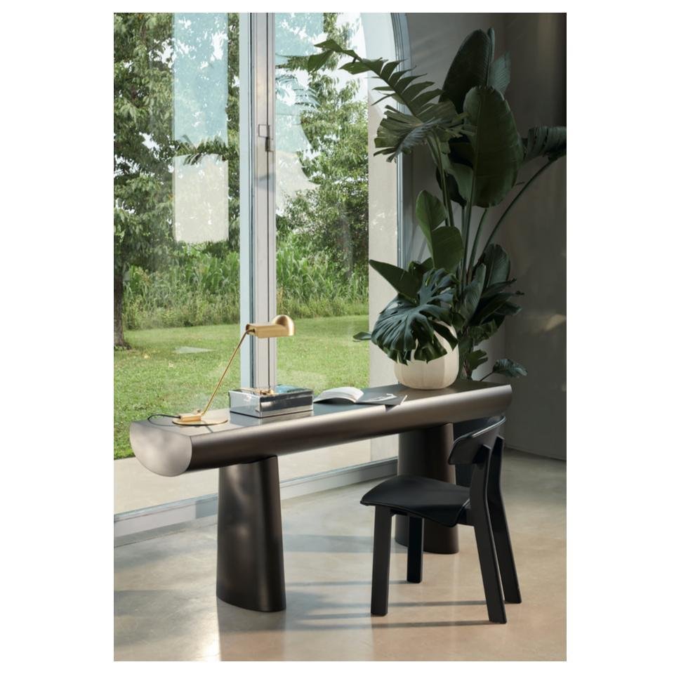 Wood Console Table in Dark Eggplant Color by Aldo Bakker for Karakter