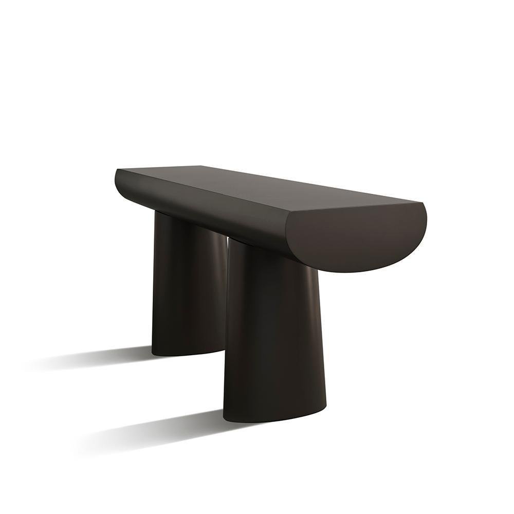 Wood Console Table in Dark Eggplant Color by Aldo Bakker for Karakter