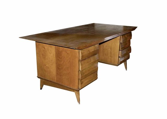 Wood Desk Attributed to Melchiorre Bega, Italy, 1950s-ZCI-1351547