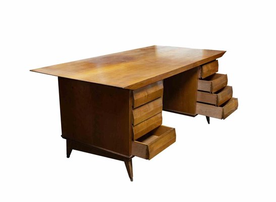 Wood Desk Attributed to Melchiorre Bega, Italy, 1950s-ZCI-1351547