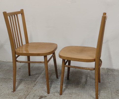 Wood Dining Chairs, Former Czechoslovakia, 1960s, Set of 2-ZWG-1820892