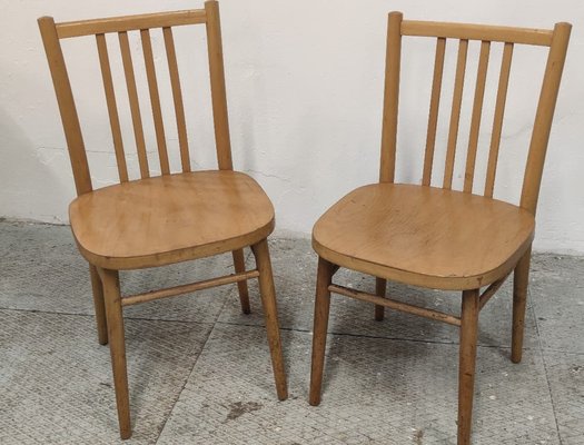 Wood Dining Chairs, Former Czechoslovakia, 1960s, Set of 2-ZWG-1820892