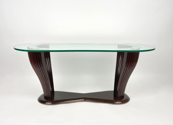 Wood & Glass Coffee Table by Victorian Dassi for Santambrogio & De Berti, Italy, 1950s-LYQ-1171340