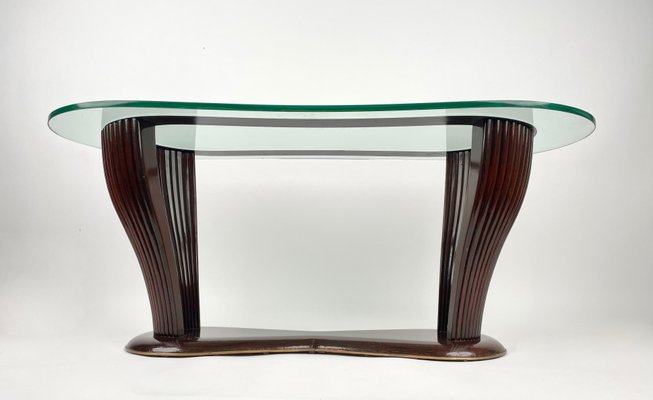 Wood & Glass Coffee Table by Victorian Dassi for Santambrogio & De Berti, Italy, 1950s-LYQ-1171340