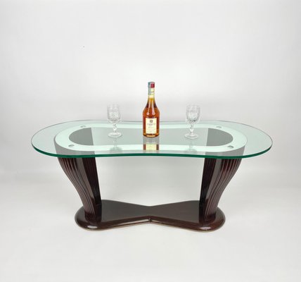 Wood & Glass Coffee Table by Victorian Dassi for Santambrogio & De Berti, Italy, 1950s-LYQ-1171340