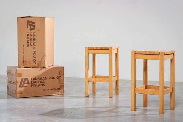 Wood Hongisto Stools by Ilmari Tapiovaara for Laukaan Puu, Finland, 1960s-YI-1100436