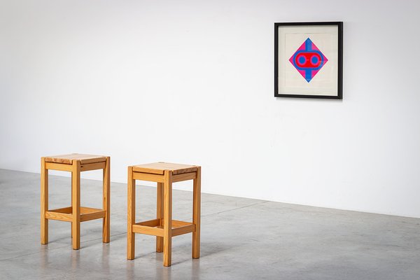 Wood Hongisto Stools by Ilmari Tapiovaara for Laukaan Puu, Finland, 1960s-YI-1100436