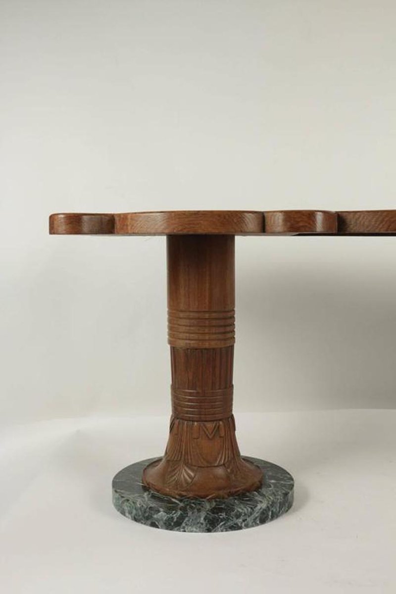 Wood & Marble Coffee Table, 1930s