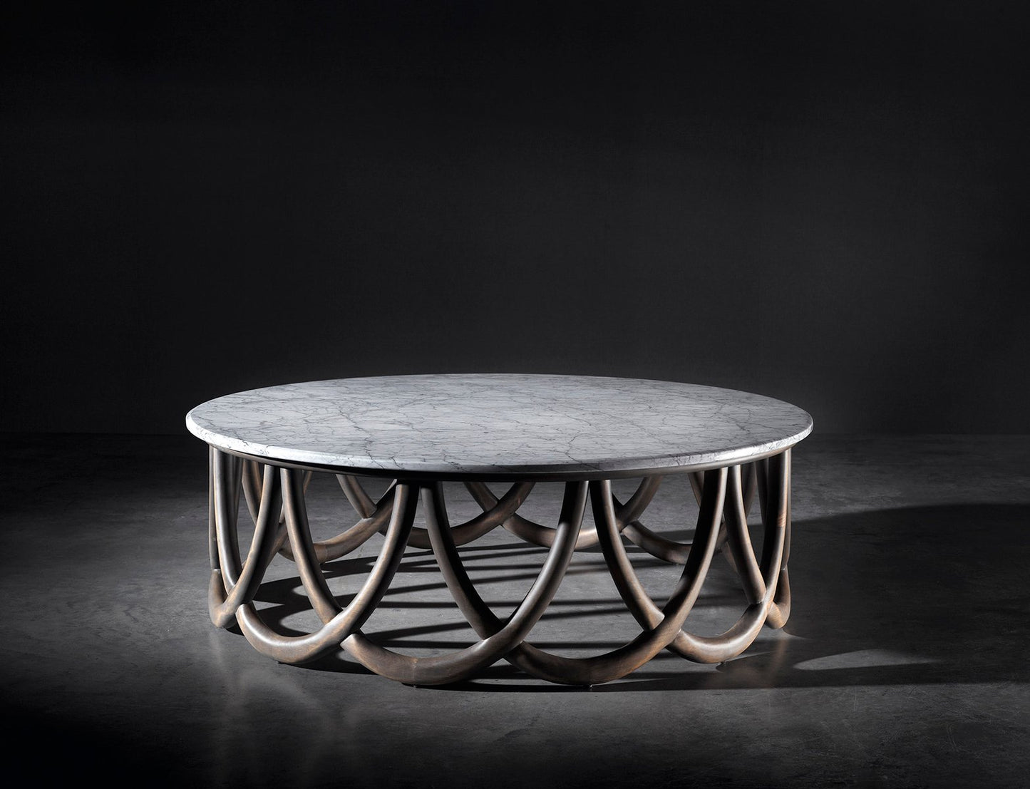 Wood & Marble Coffee Table by Jacobo Ventura for Ca Spanish Handicraft