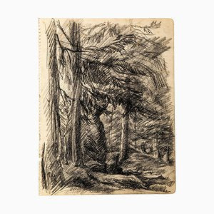 Wood - Original Charcoal Drawing by Jean Chapin - Early 1900 Early 1900-ZCI-760759