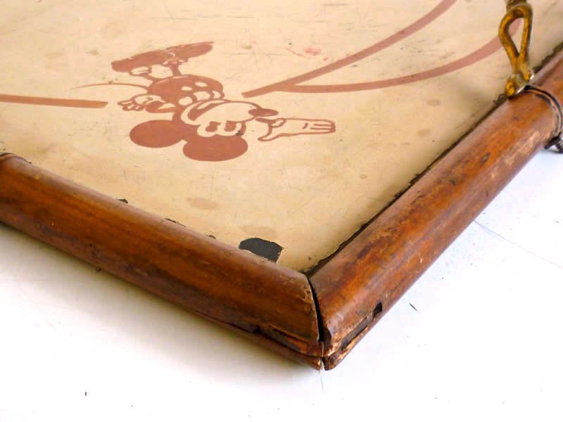 Wood & Painted Metal Mickey Mouse Tray, 1930s