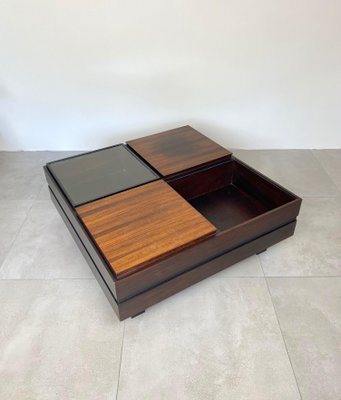 Wood Square Modular Coffee Table by Luigi Sormani, Italy, 1960s-LYQ-1171539