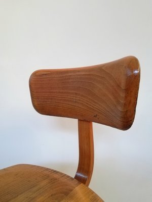 Wood Stool by Albert Stoll for Giroflex, 1960s-UIW-1154855