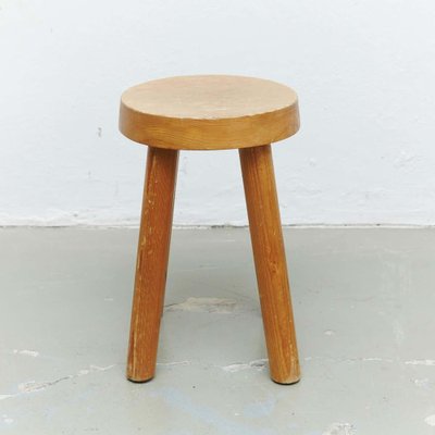 Wood Stool by Charlotte Perriand for Les Arcs, 1960s-WM-1310584