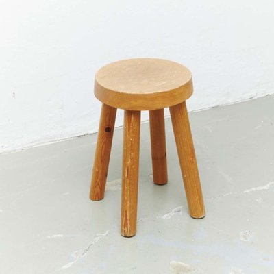 Wood Stool by Charlotte Perriand for Les Arcs, 1960s-WM-1310584