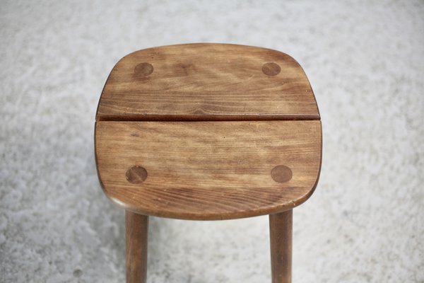 Wood Stool by Pierre Gautier Delaye, France, 1960s-MAO-1772338