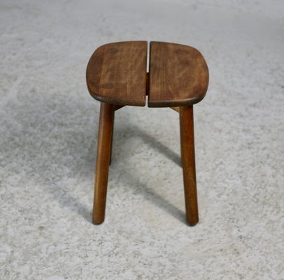 Wood Stool by Pierre Gautier Delaye, France, 1960s-MAO-1772338