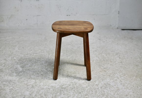 Wood Stool by Pierre Gautier Delaye, France, 1960s-MAO-1772338