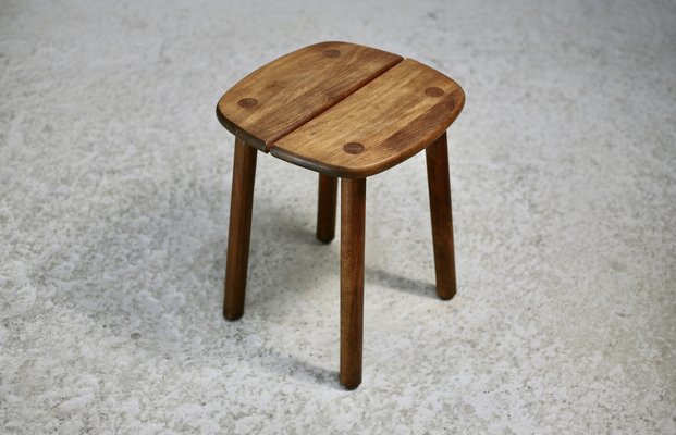 Wood Stool by Pierre Gautier Delaye, France, 1960s-MAO-1772338