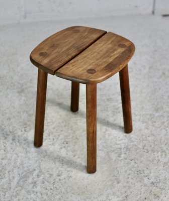 Wood Stool by Pierre Gautier Delaye, France, 1960s-MAO-1772338