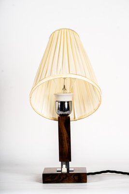 Wood Table Lamp with Fabric Shade, 1950s-SPD-1438346