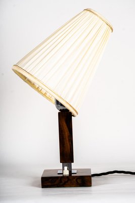 Wood Table Lamp with Fabric Shade, 1950s-SPD-1438346