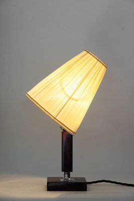 Wood Table Lamp with Fabric Shade, 1950s-SPD-1438346