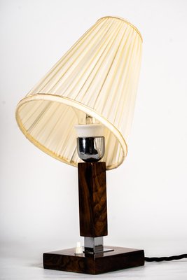 Wood Table Lamp with Fabric Shade, 1950s-SPD-1438346