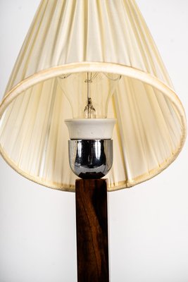 Wood Table Lamp with Fabric Shade, 1950s-SPD-1438346