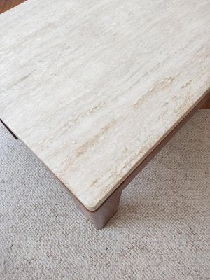 Wood & Travertine Coffee Table-ILR-2021334