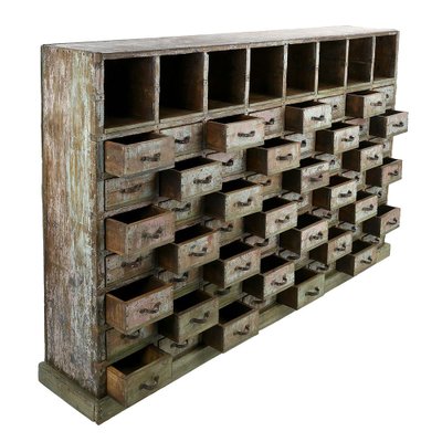 Wood Workshop Cabinet with 56 Drawers and 8 Lockers-NQ-1803330