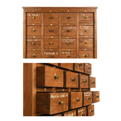 Wood Workshop Furniture with 22 Drawers, 1940s-NQ-737758