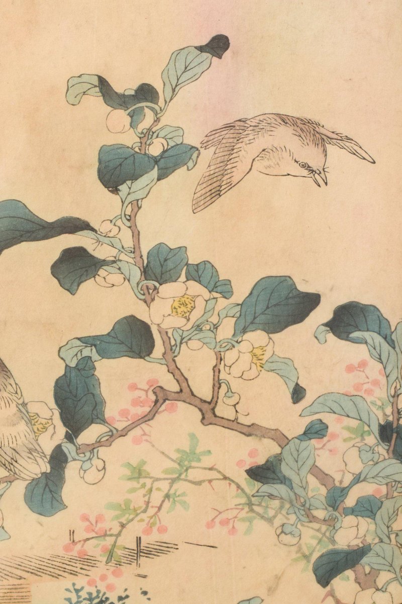 Woodblock with Birds