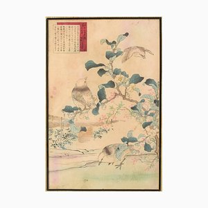 Woodblock with Birds-AOI-1106752