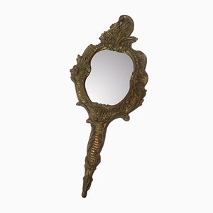 Wooden and Bronze Hand Mirror-BZK-627439