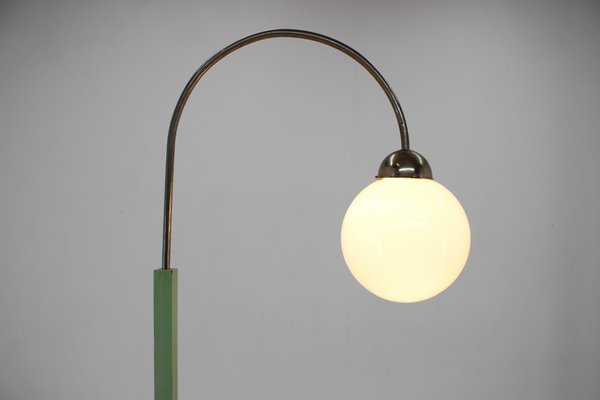 Wooden and Chrome Bauhaus Floor Lamp, 1930s-TZ-975072