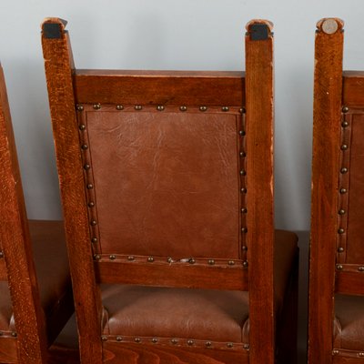 Wooden and Imitation Leather Folder Chairs, Set of 6-RAQ-2034147