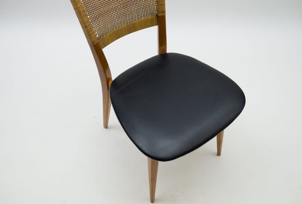 Wooden and Leather Dining Chair, Germany, 1950s-KQB-883017