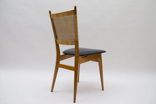 Wooden and Leather Dining Chair, Germany, 1950s-KQB-883017