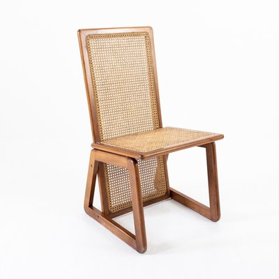 Wooden and Straw Chairs, Denmark, 1970s, Set of 4-UPW-1157370