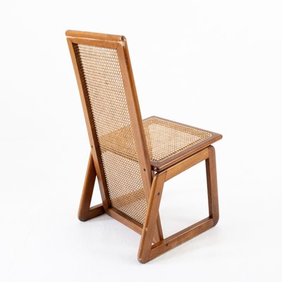 Wooden and Straw Chairs, Denmark, 1970s, Set of 4-UPW-1157370