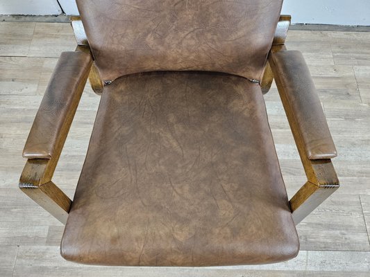 Wooden Armchair Padded with Foam and Skai, 1960-ZUW-2035767