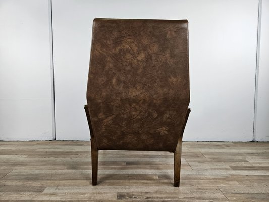 Wooden Armchair Padded with Foam and Skai, 1960-ZUW-2035767