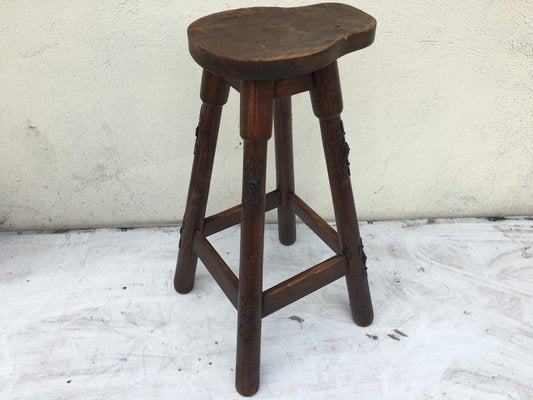 Wooden Barstool, 1970s-WQQ-952273